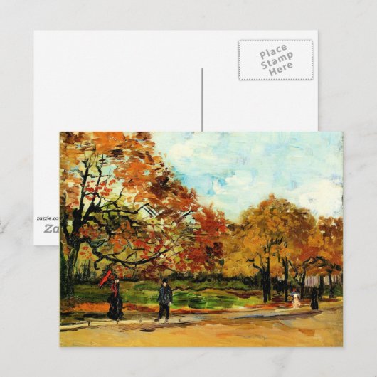 Van Gogh - Uitzicht van een park in Parijs Briefkaart (Voorkant / Achterkant)