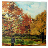 Van Gogh - Uitzicht van een park in Parijs Tegeltje (Voorkant)