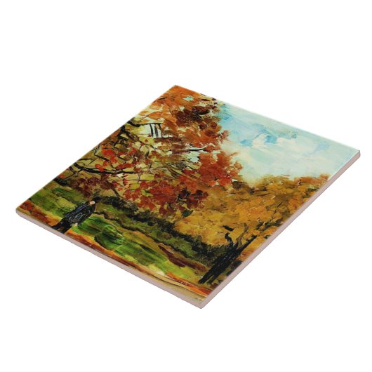 Van Gogh - Uitzicht van een park in Parijs Tegeltje (Zijkant)