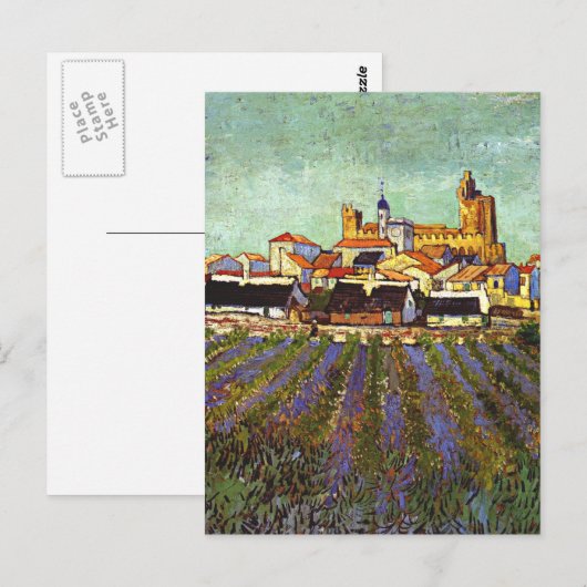 Van Gogh - Uitzicht van Saintes-Maries Briefkaart (Voorkant / Achterkant)