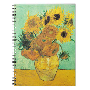 Van Gogh - Vaas met 12 zonnebloemen Notitieboek