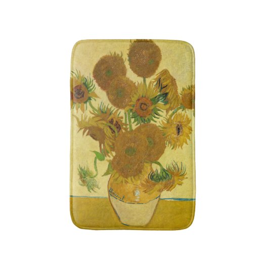 Van Gogh - Vaas met 15 zonnebloemen Badmat (Voorkant Verticaal)