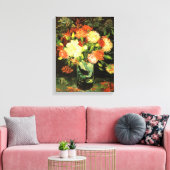 Van Gogh Vaas met anjers Canvas Print (Insitu (Woonkamer))