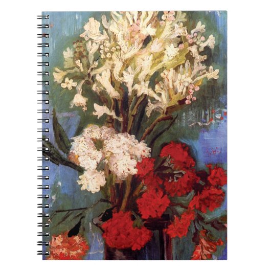 Van Gogh - Vaas met anjers en andere bloemen Notitieboek (Voorkant)