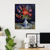 Van Gogh Vaas met Bloemen Poster (Thuiskantoor)