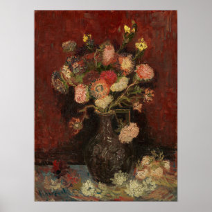 Van Gogh - Vaas met Chinese Asters en Gladiolen Poster