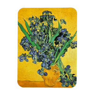 Van Gogh - Vaas met irissen, gele achtergrond Magneet