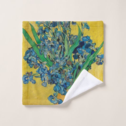 Van Gogh Vaas met Irissen Klassiek Impressionisme Bad Handdoek (Wasdoekje)