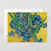 Van Gogh Vaas met Irissen Klassiek Impressionisme Briefkaart (Voorkant / Achterkant)