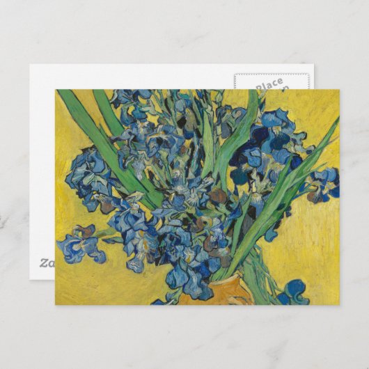 Van Gogh Vaas met Irissen Klassiek Impressionisme Briefkaart (Voorkant / Achterkant)