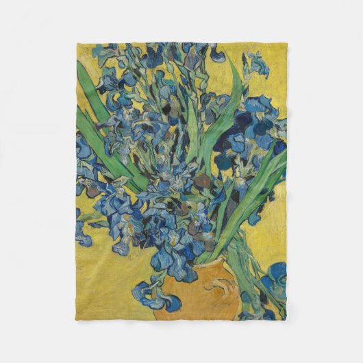 Van Gogh Vaas met Irissen Klassiek Impressionisme Fleece Deken (Voorkant)