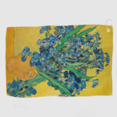 Van Gogh Vaas met Irissen Klassiek Impressionisme Golfhanddoek (Horizontaal)