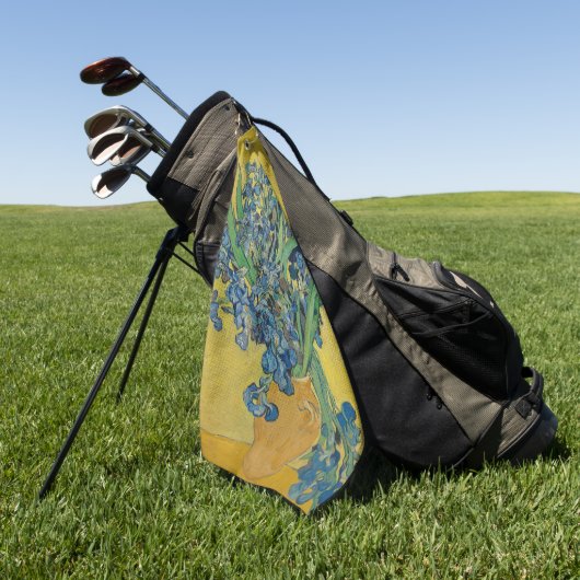Van Gogh Vaas met Irissen Klassiek Impressionisme Golfhanddoek (Groen)
