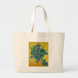 Van Gogh Vaas met Irissen Klassiek Impressionisme Grote Tote Bag