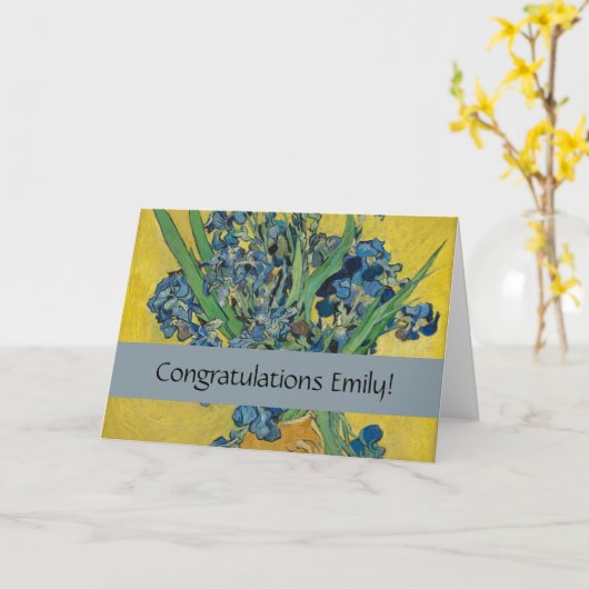 Van Gogh Vaas met Irissen Klassiek Impressionisme Kaart (Gele Bloem)