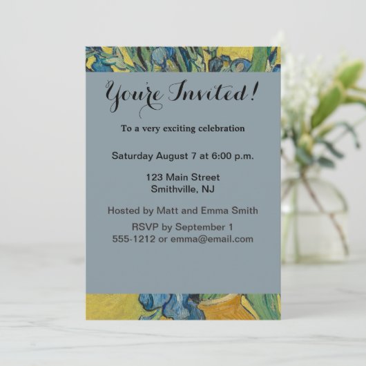 Van Gogh Vaas met Irissen Klassiek Impressionisme Kaart (Staand voorkant)