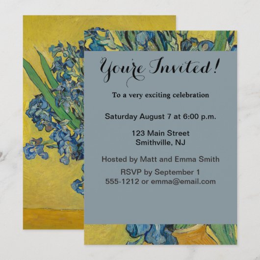 Van Gogh Vaas met Irissen Klassiek Impressionisme Kaart (Voorkant / Achterkant)