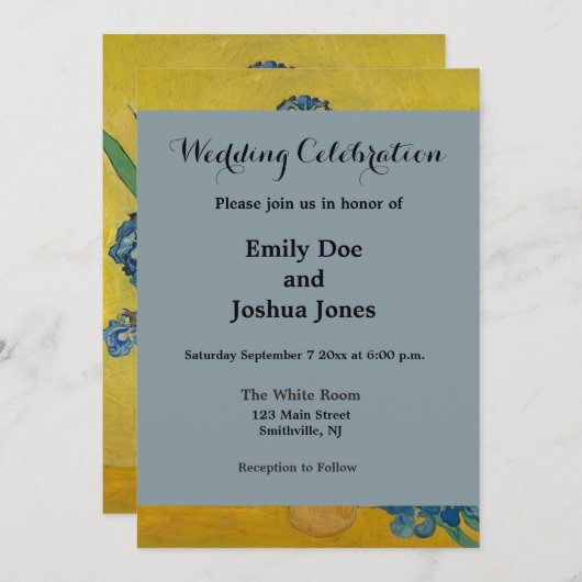 Van Gogh Vaas met Irissen Klassiek Impressionisme Kaart (Voorkant / Achterkant)