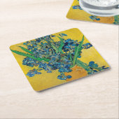 Van Gogh Vaas met Irissen Klassiek Impressionisme Kartonnen Onderzetters (Schuin)