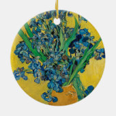 Van Gogh Vaas met Irissen Klassiek Impressionisme Keramisch Ornament (Achterkant)