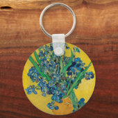 Van Gogh Vaas met Irissen Klassiek Impressionisme Sleutelhanger (Voorkant)