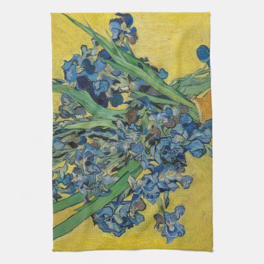 Van Gogh Vaas met Irissen Klassiek Impressionisme Theedoek (Verticaal)