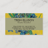 Van Gogh Vaas met Irissen Klassiek Impressionisme Visitekaartje (Achterkant)