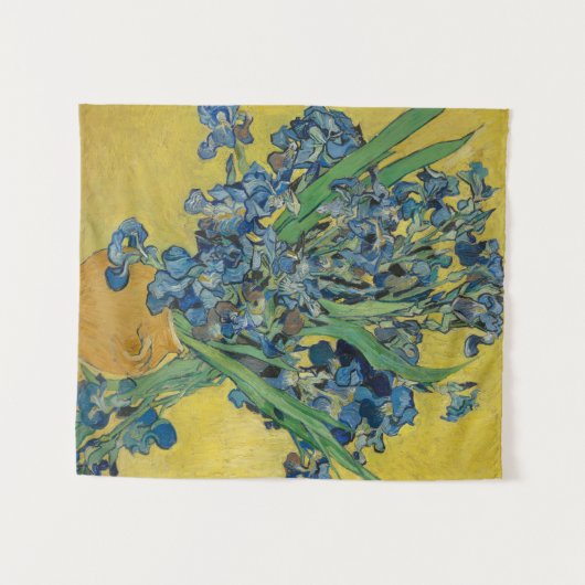 Van Gogh Vaas met Irissen Klassiek Impressionisme Wandkleed (Voorkant (horizontaal))