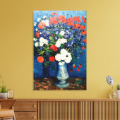 Van Gogh - Vaas met korenbloemen en klaprozen Canvas Afdruk (Insitu (Woonkamer))