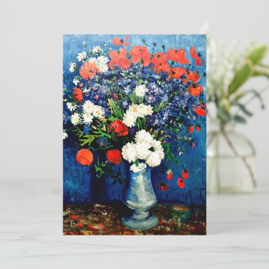 Van Gogh - Vaas met korenbloemen en klaprozen Kaart (Staand voorkant)