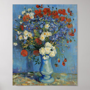 Van Gogh Vaas met Korenbloemen en Klaprozen Poster