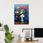 Van Gogh - Vaas met korenbloemen en klaprozen Poster (Thuiskantoor)