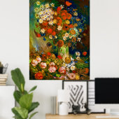 Van Gogh Vaas met korenbloemen en klaprozen Poster (Thuiskantoor)