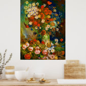 Van Gogh Vaas met korenbloemen en klaprozen Poster (Keuken)