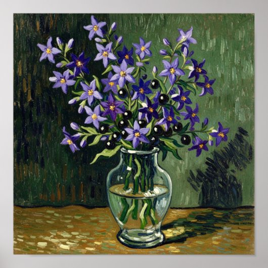 Van Gogh Vaas met Nachtschade Poster (Voorkant)