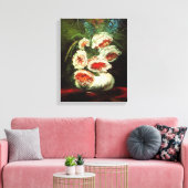 Van Gogh Vaas met Pioenrozen Canvas Print (Insitu (Woonkamer))