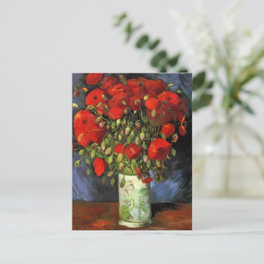 Van Gogh - Vaas met rode klaprozen Briefkaart (Staand voorkant)