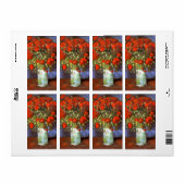 Van Gogh: Vaas met rode papavers Etiket (Full Sheet)