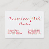 Van Gogh: Vaas met rode papavers Visitekaartje (Achterkant)