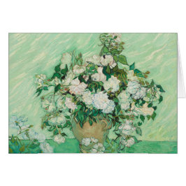 Van Gogh vaas met roze rozen Fine Art Kaart