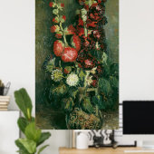 Van Gogh Vaas met stokrozen Poster (Thuiskantoor)
