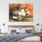 Van Gogh - Vaas met zonnebloemen, rozen... Canvas Afdruk (Insitu (Slaapkamer))
