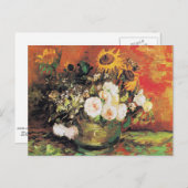 Van Gogh - Vaas met zonnebloemen, rozen en anderen Briefkaart (Voorkant / Achterkant)