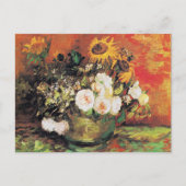 Van Gogh - Vaas met zonnebloemen, rozen en anderen Briefkaart (Voorkant)