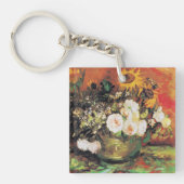 Van Gogh - Vaas met zonnebloemen, rozen en anderen Sleutelhanger (Voorkant)
