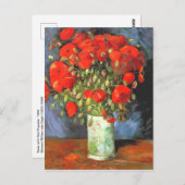 Van Gogh Vaas Rood Papaver Bloemen Stilleven Briefkaart (Voorkant / Achterkant)