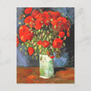 Van Gogh Vaas Rood Papaver Bloemen Stilleven Briefkaart