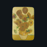 Van Gogh - Vase met 15 zonnebloemen Badmat<br><div class="desc">Vase met vijftien zonnebloemen / Vase avec quinze tournesols - Vincent Van Gogh,  augustus 1888 - Sunflower 1888 fouth version (F454)</div>