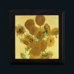 Van Gogh - Vase met 15 zonnebloemen Cadeaudoosje<br><div class="desc">Vase met vijftien zonnebloemen / Vase avec quinze tournesols - Vincent Van Gogh,  augustus 1888 - Sunflower 1888 fouth version (F454)</div>