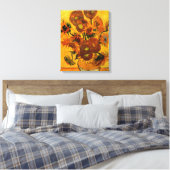 Van Gogh - Vase met 15 zonnebloemen Canvas Afdruk (Insitu (Slaapkamer))